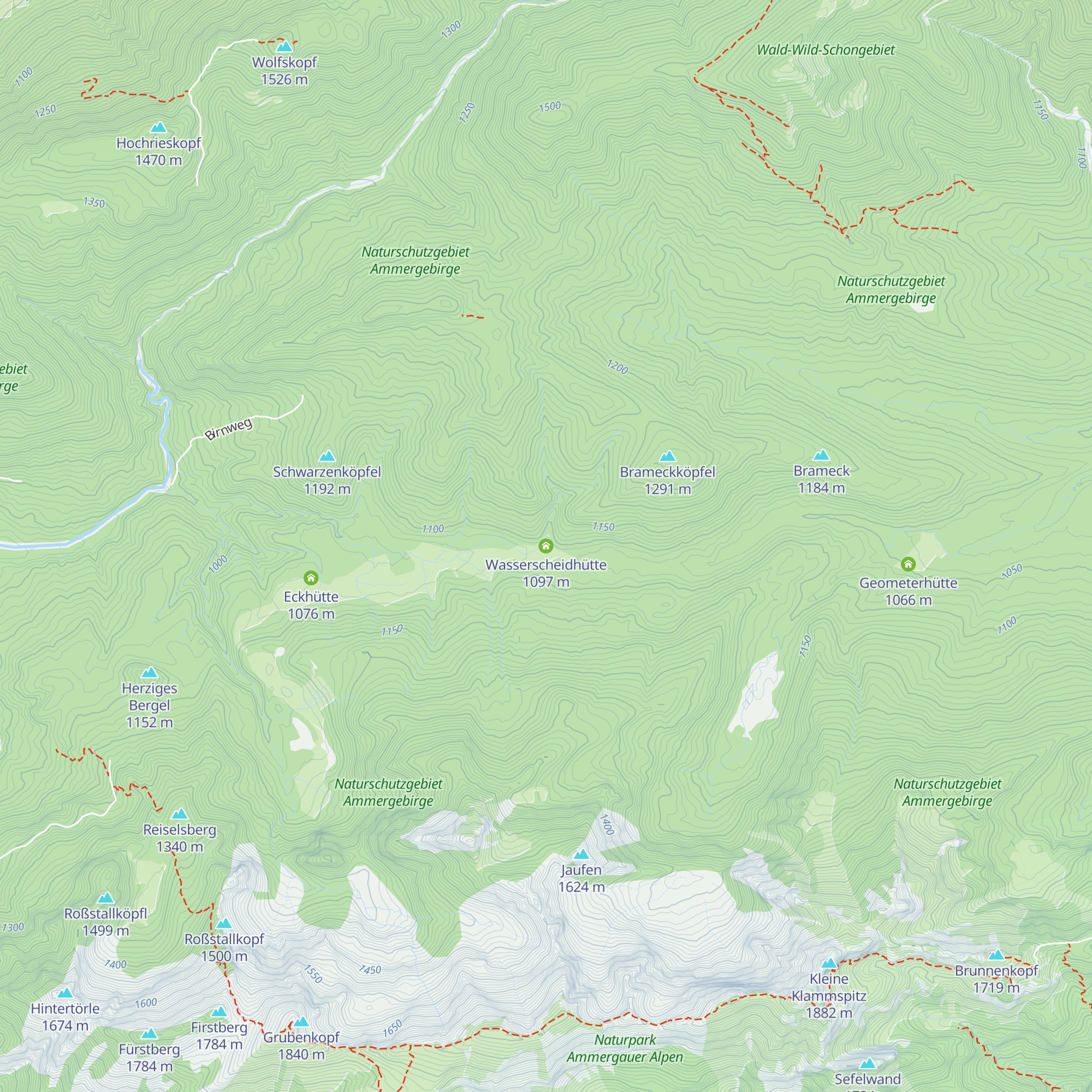 Wasserscheidhütte map