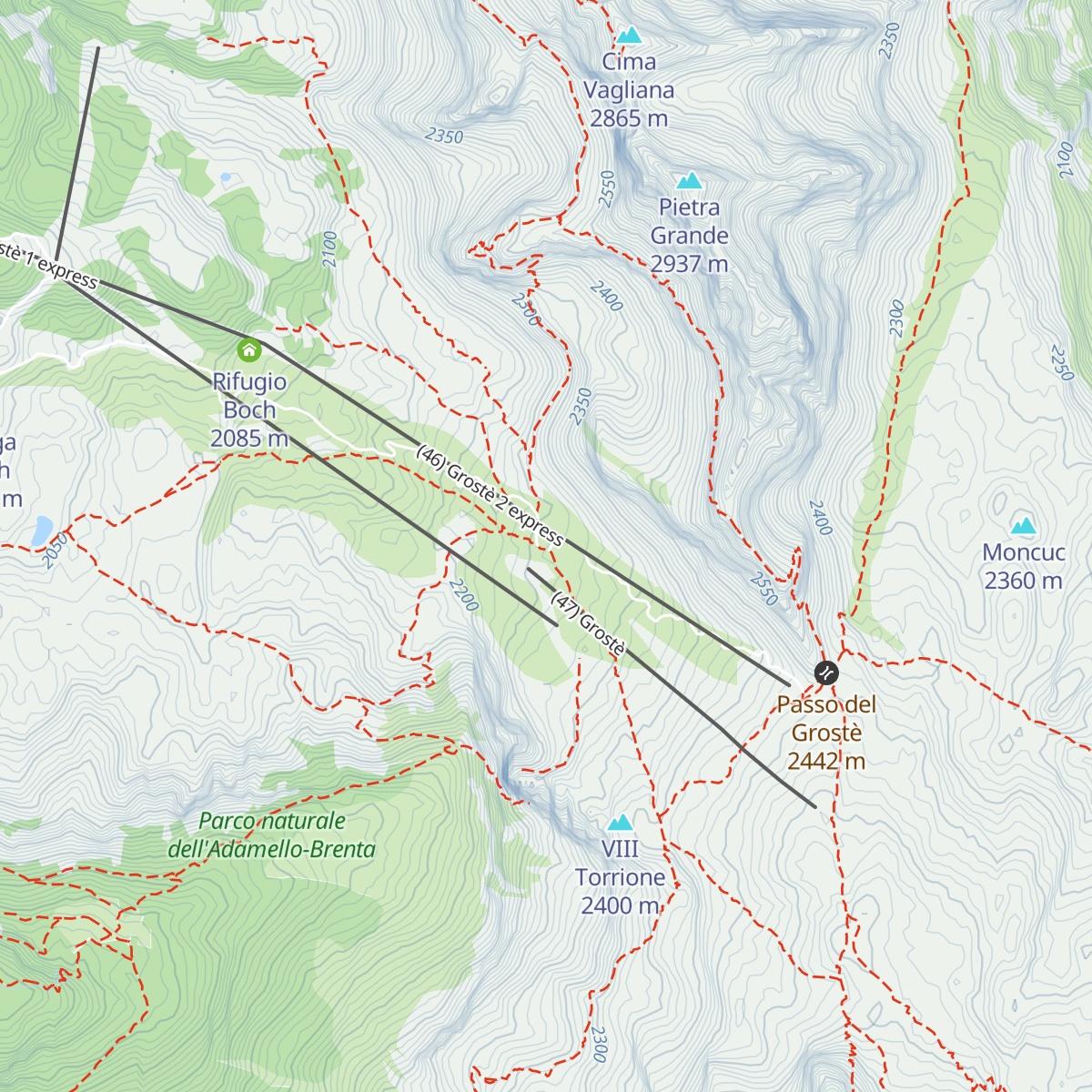 Rifugio Giorgio Graffer al Grostè map
