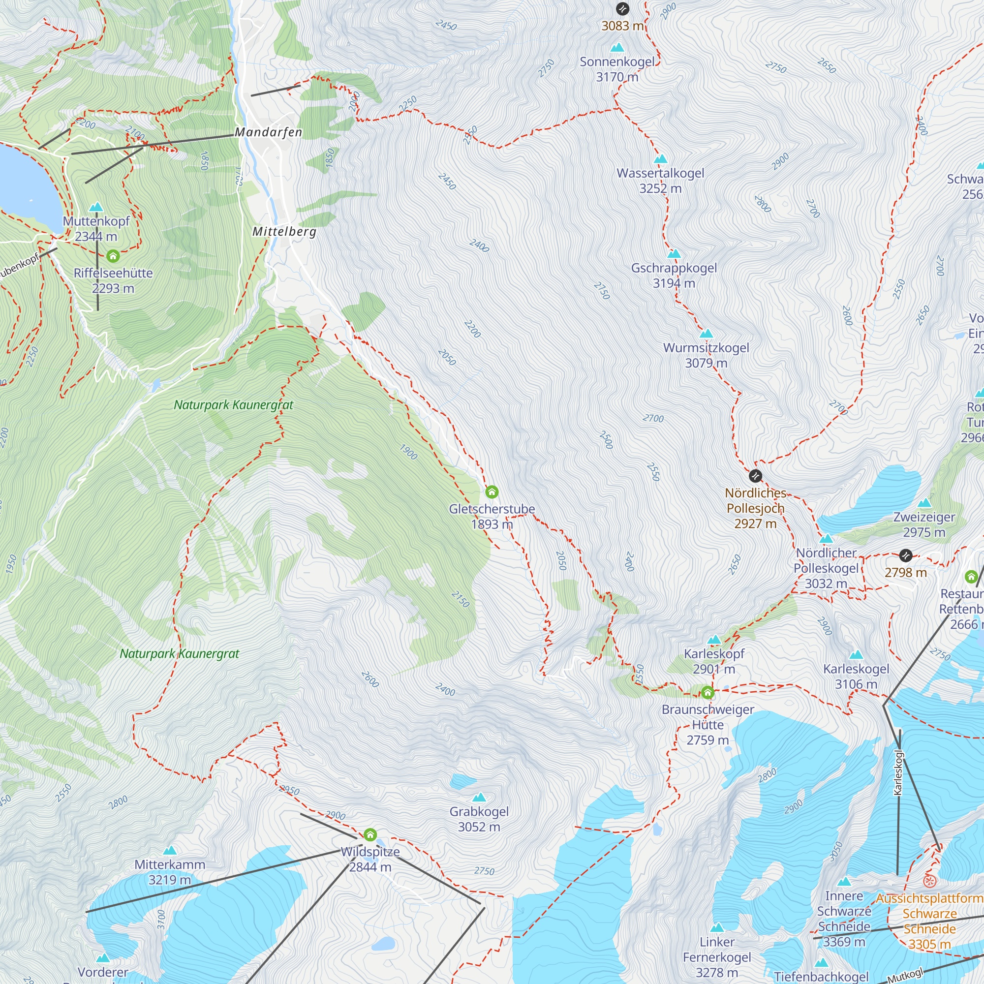 Gletscherstube map