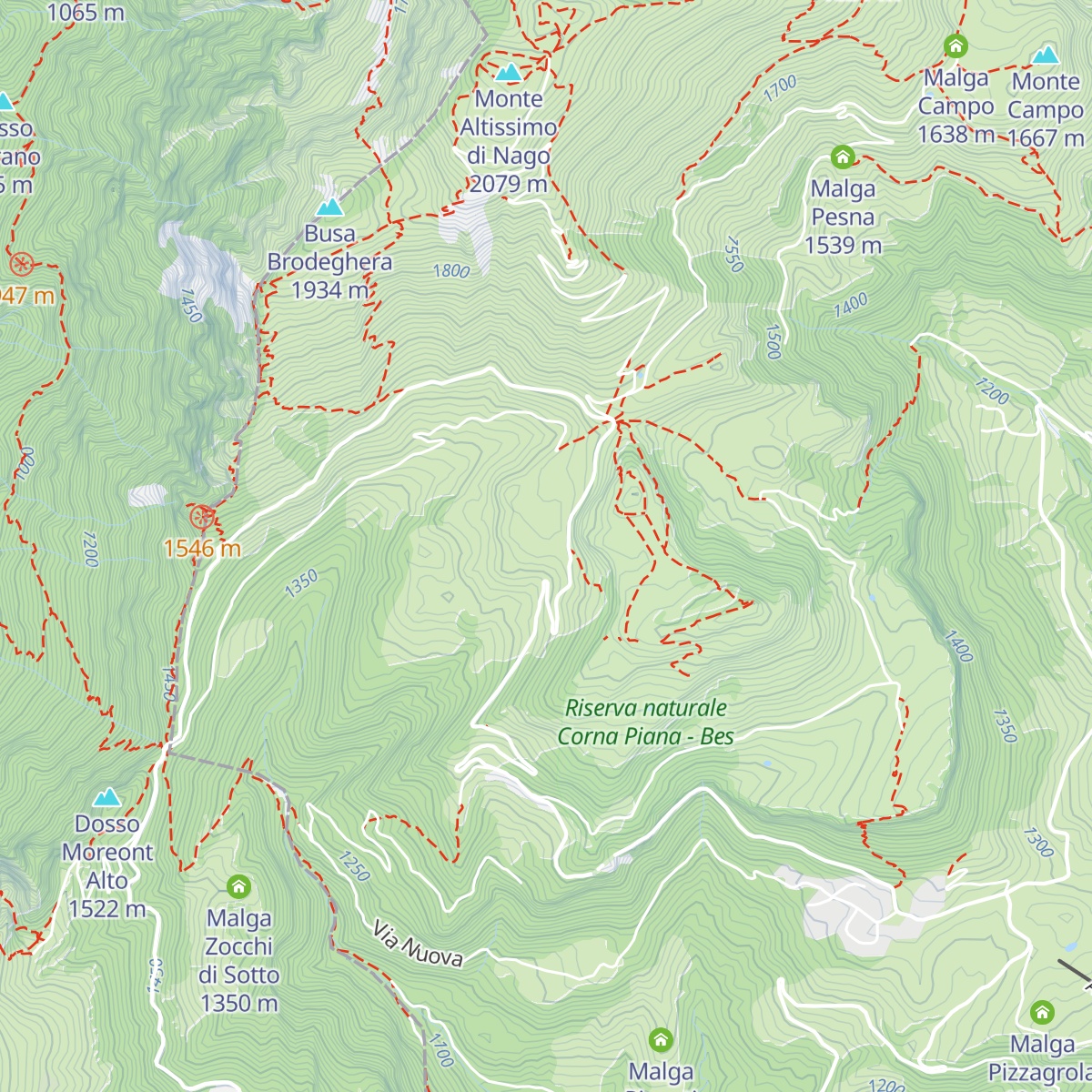 Malga Canalece map