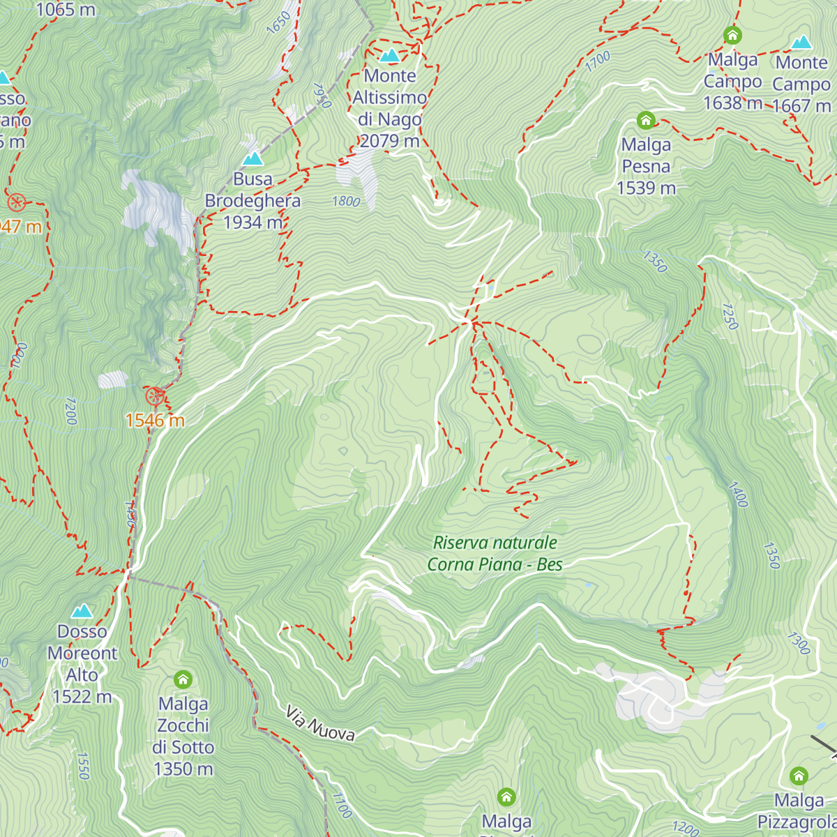 Malga Canalece map