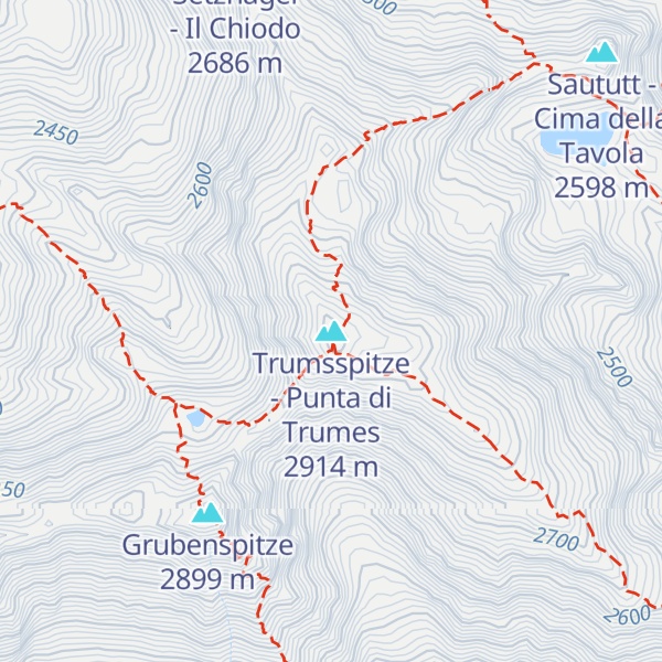Map of Trumsspitze - Punta di Trumes