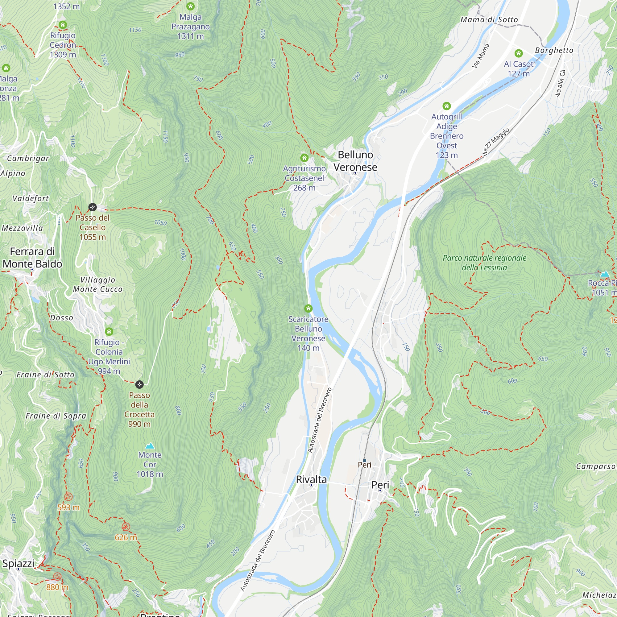 Scaricatore Belluno Veronese map