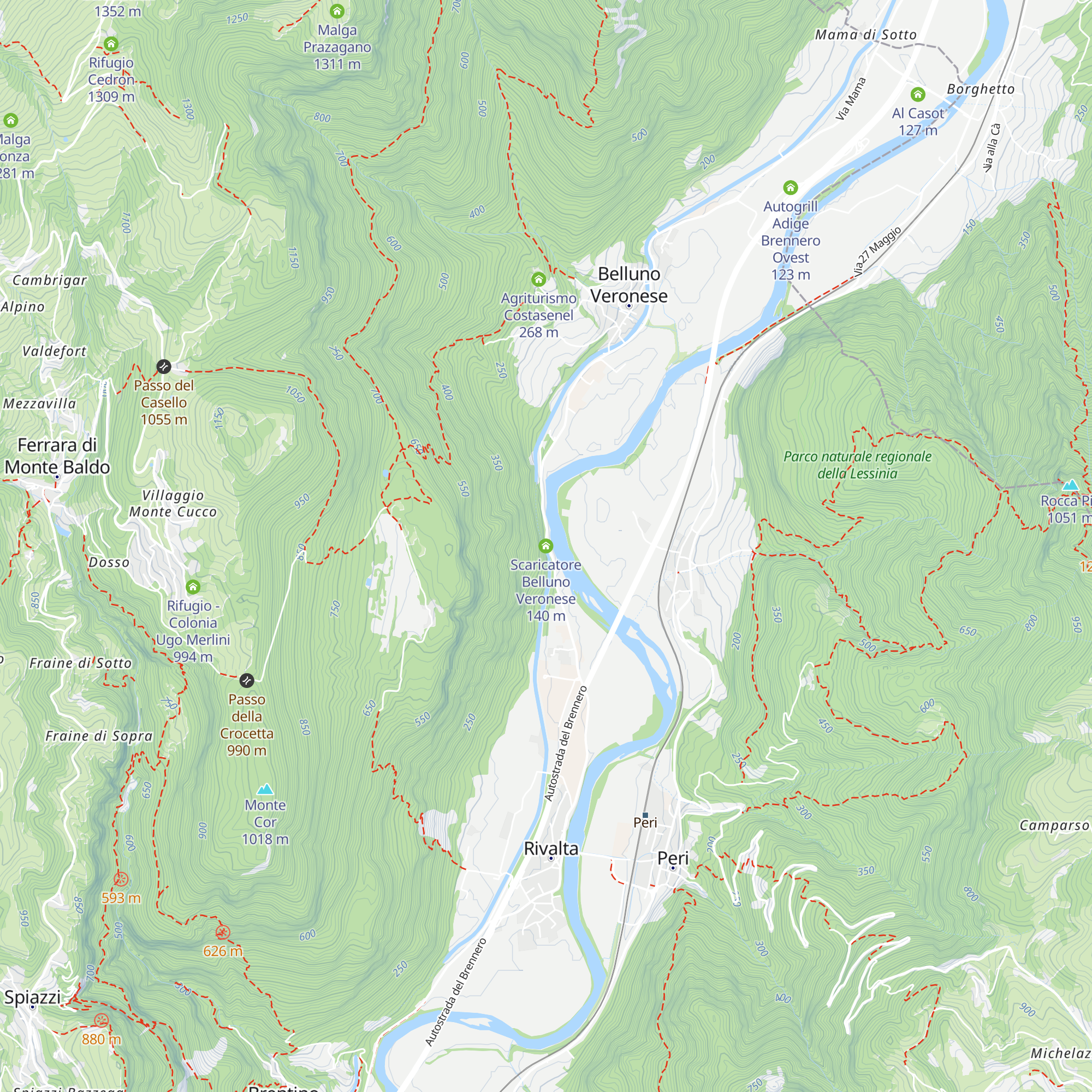Scaricatore Belluno Veronese map