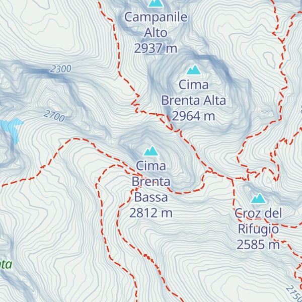 Map of Cima Brenta Bassa