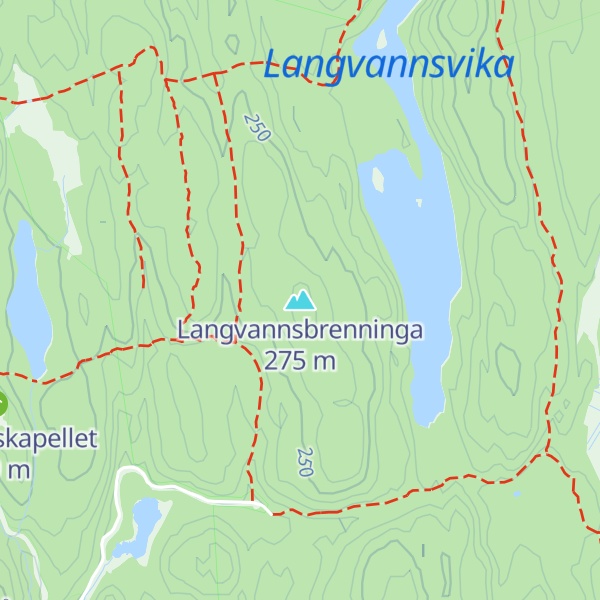 Map of Langvannsbrenninga