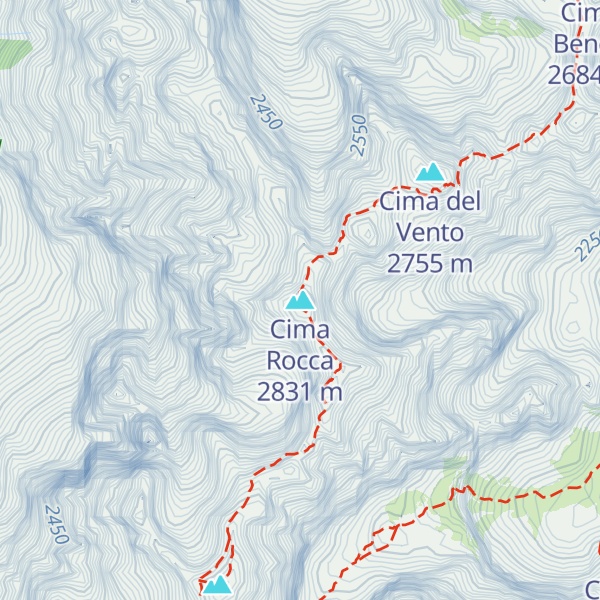 Map of Cima Rocca