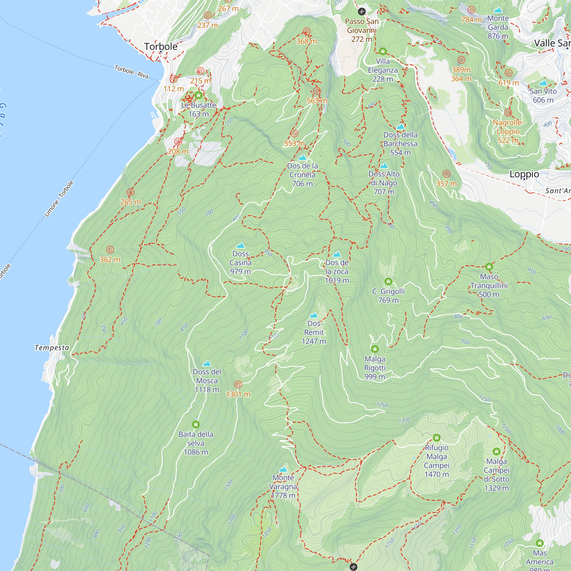 Capanna Caduti del Monte Baldo map