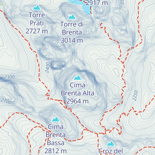Map of Cima Brenta Alta