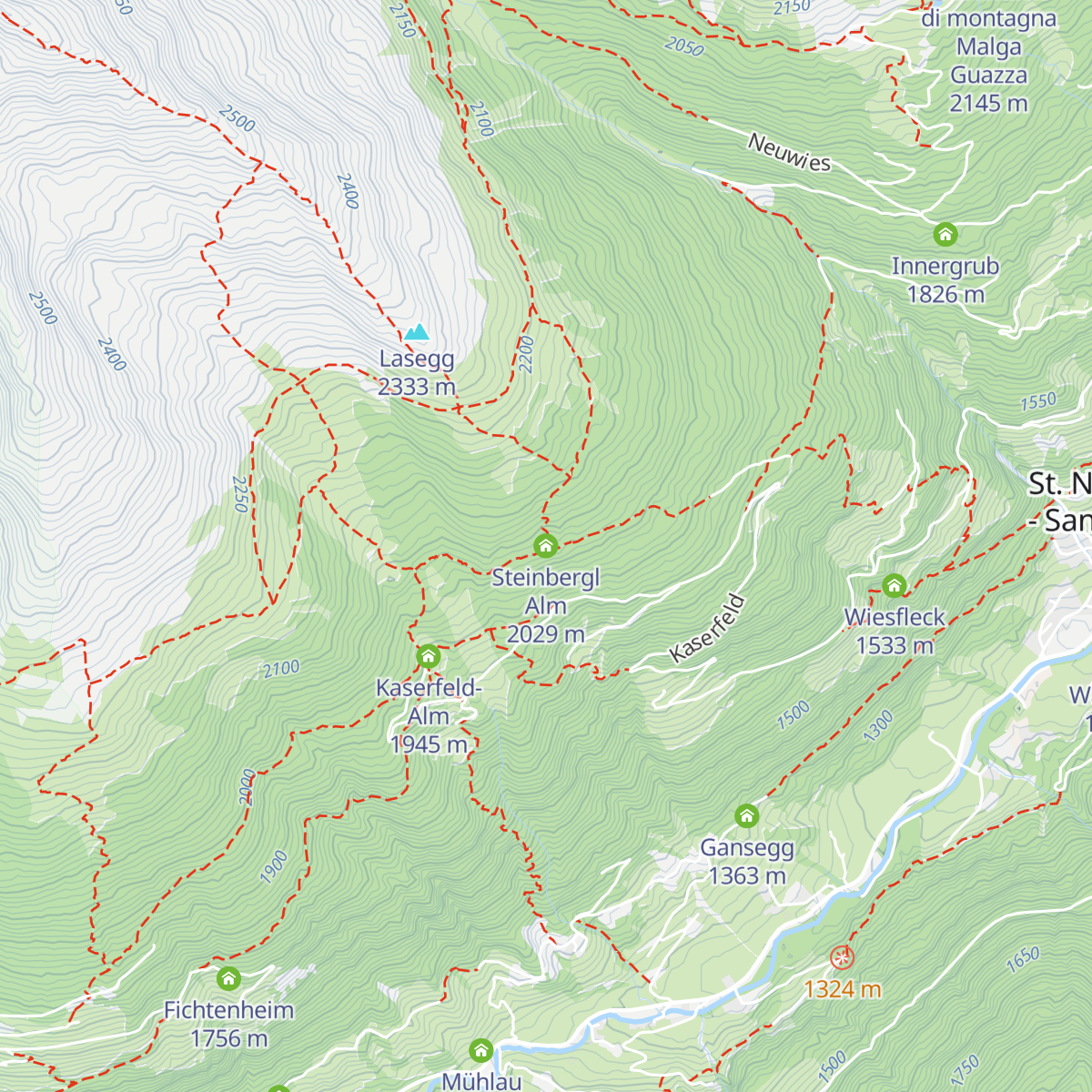 Steinbergl Alm map