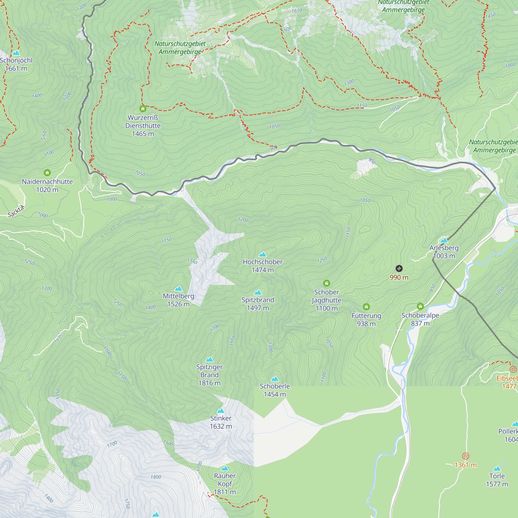 Hubertus Hütte map