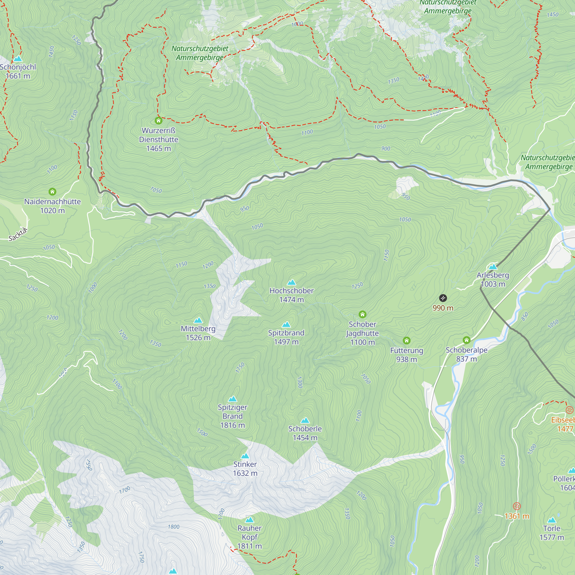 Hubertus Hütte map