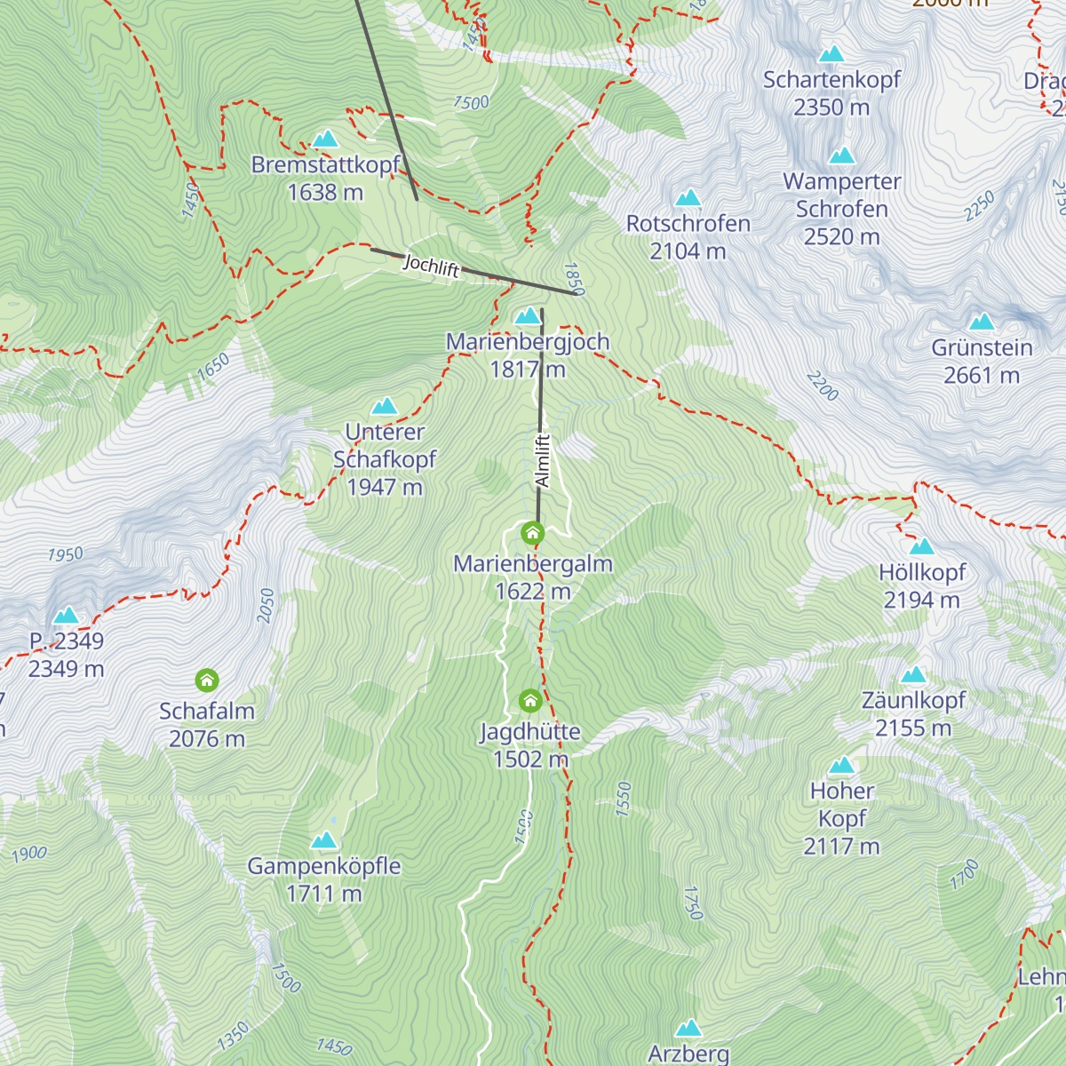Marienbergalm map