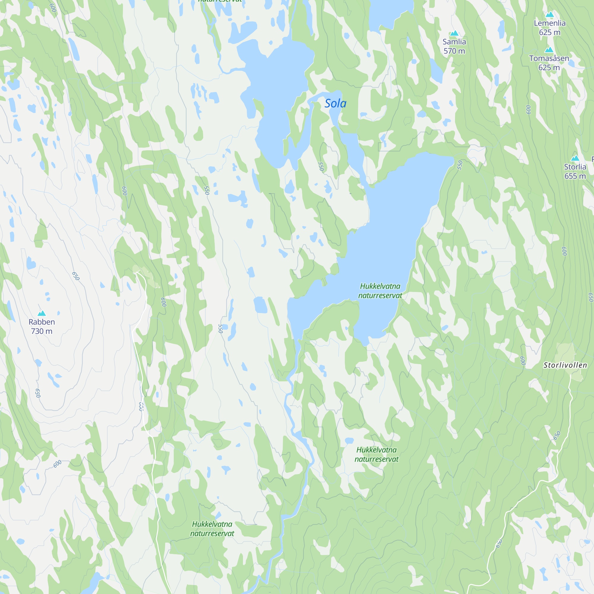 Hukkelvatna map