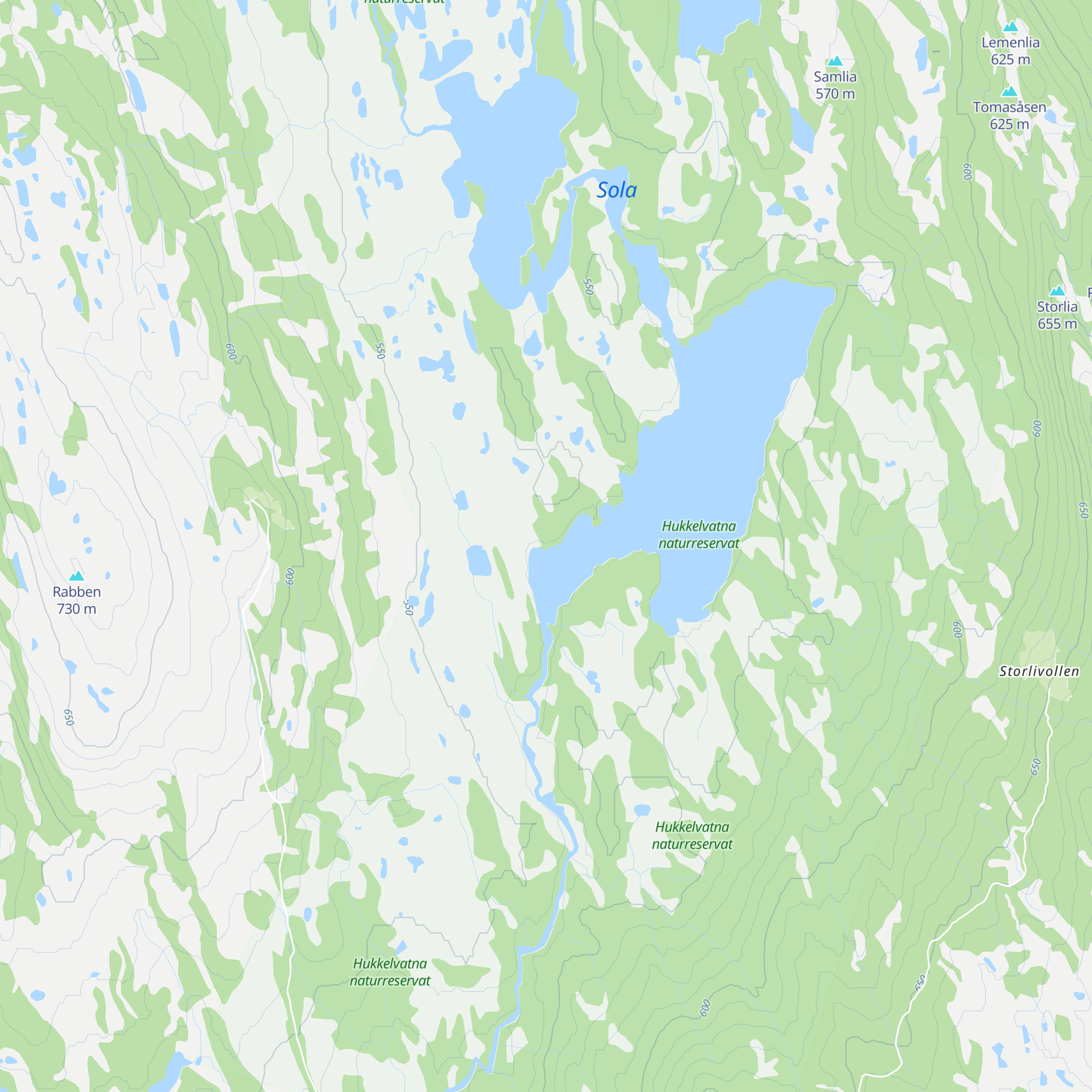 Hukkelvatna map