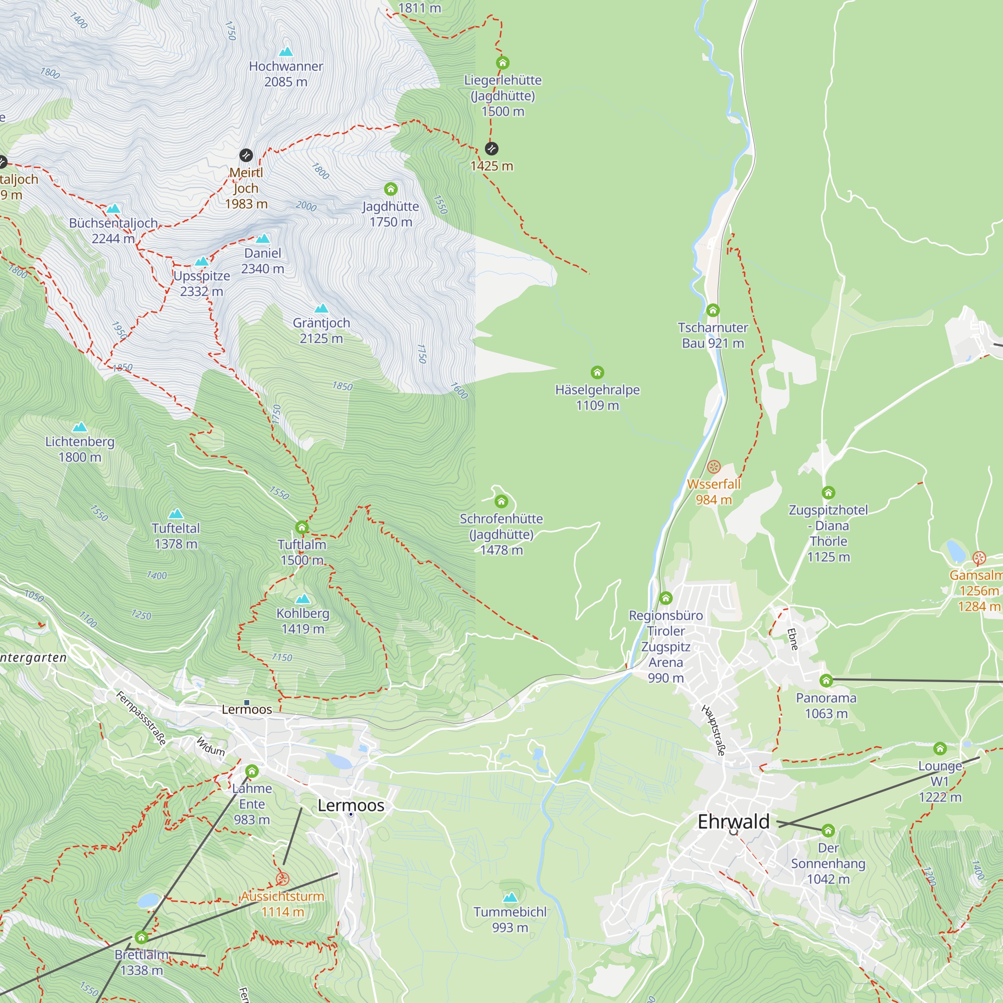 Schrofenhütte (Jagdhütte) map
