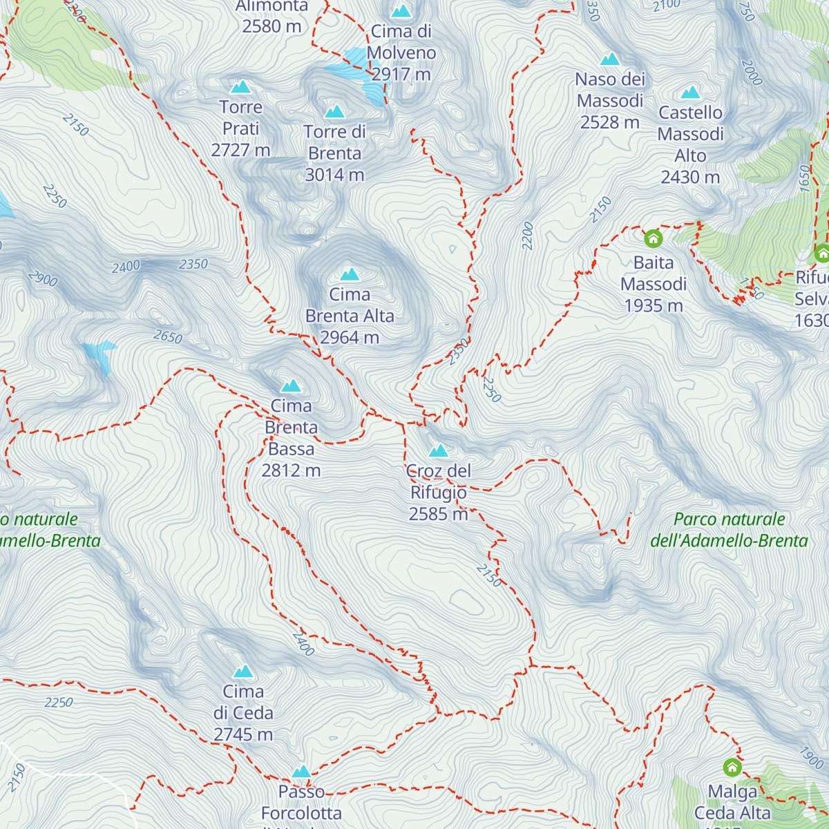 Rifugio Tosa map