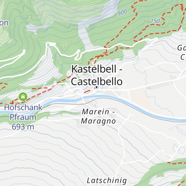 Map of Informationsbüro Kastelbell - Tschars - Associazione turistica di Castelbello - Ciardes