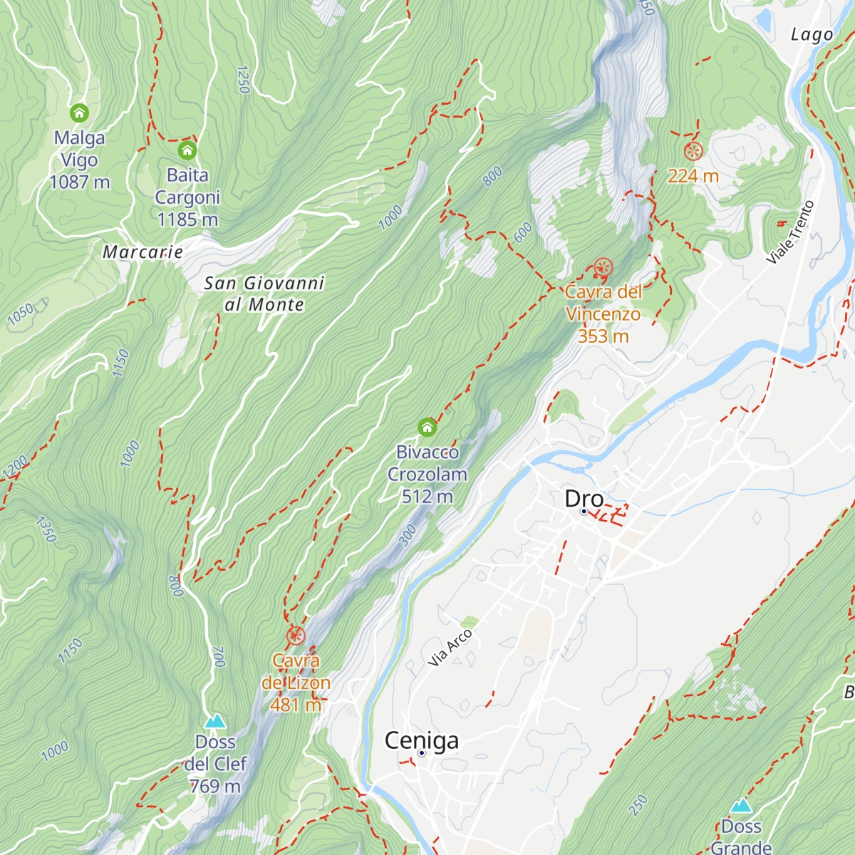 Bivacco Crozolam map