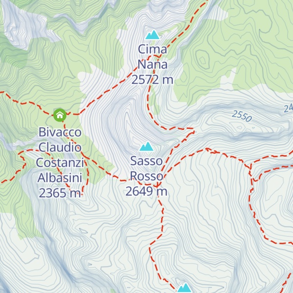 Map of Sasso Rosso