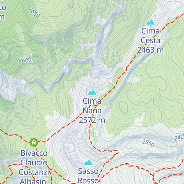 Map of Cima Nana