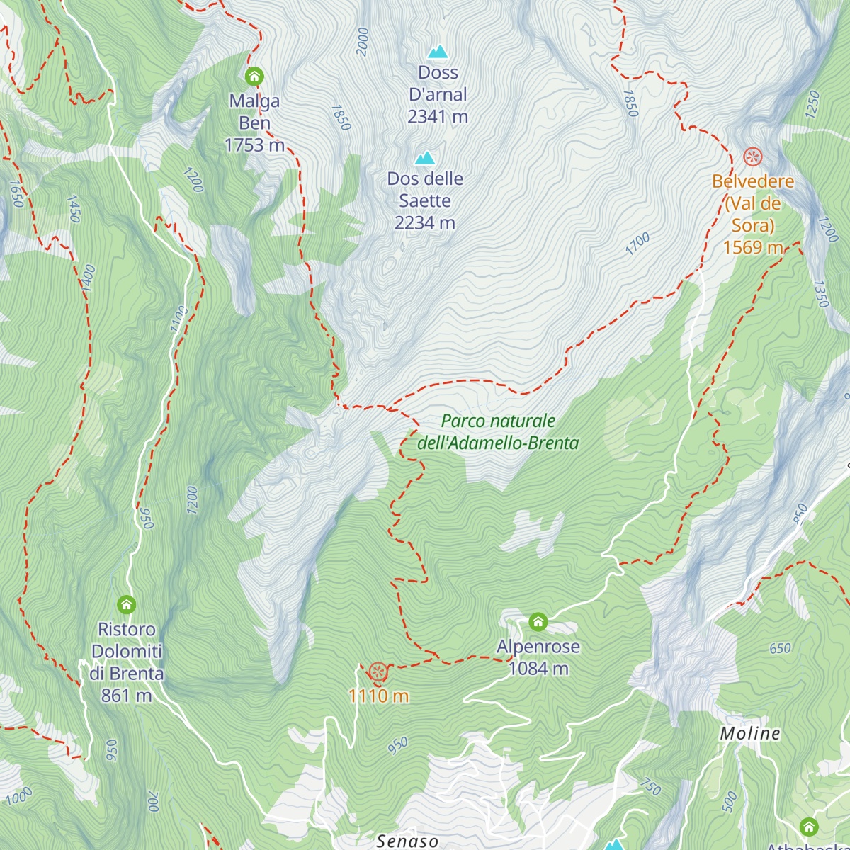 Bivacco dei Dorsini map