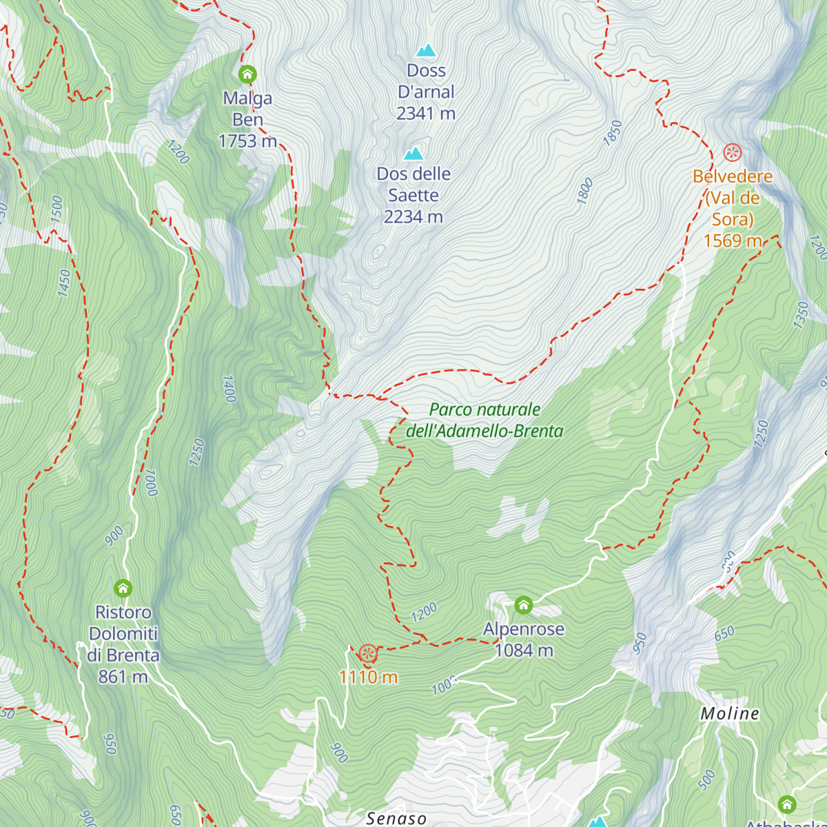 Bivacco dei Dorsini map