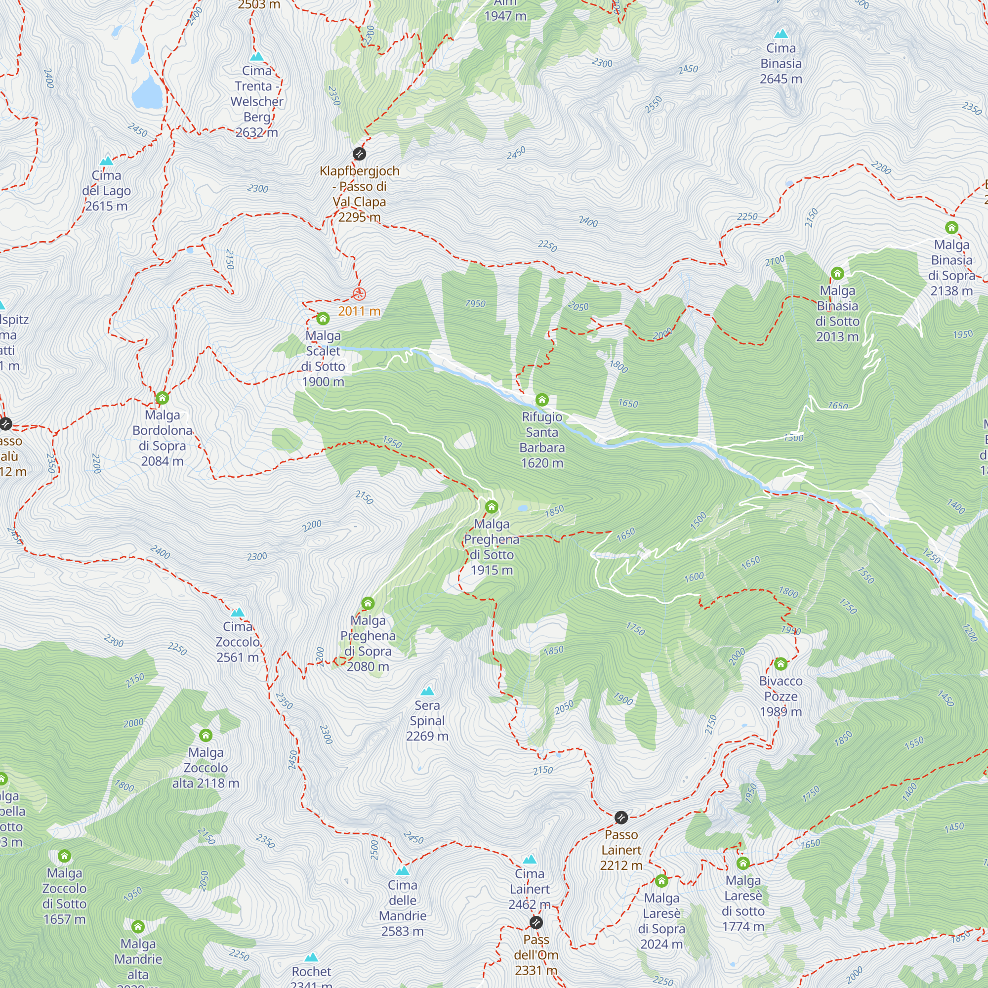 Malga Preghena di Sotto map