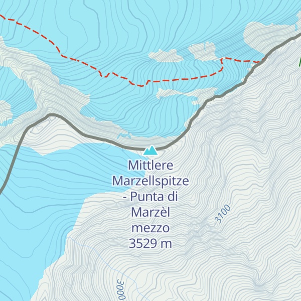 Map of Mittlere Marzellspitze - Punta di Marzèl mezzo