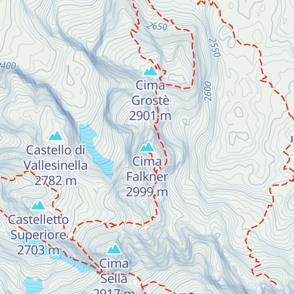 Map of Cima Falkner
