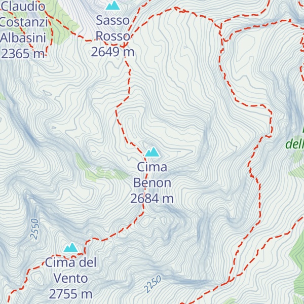 Map of Cima Benon