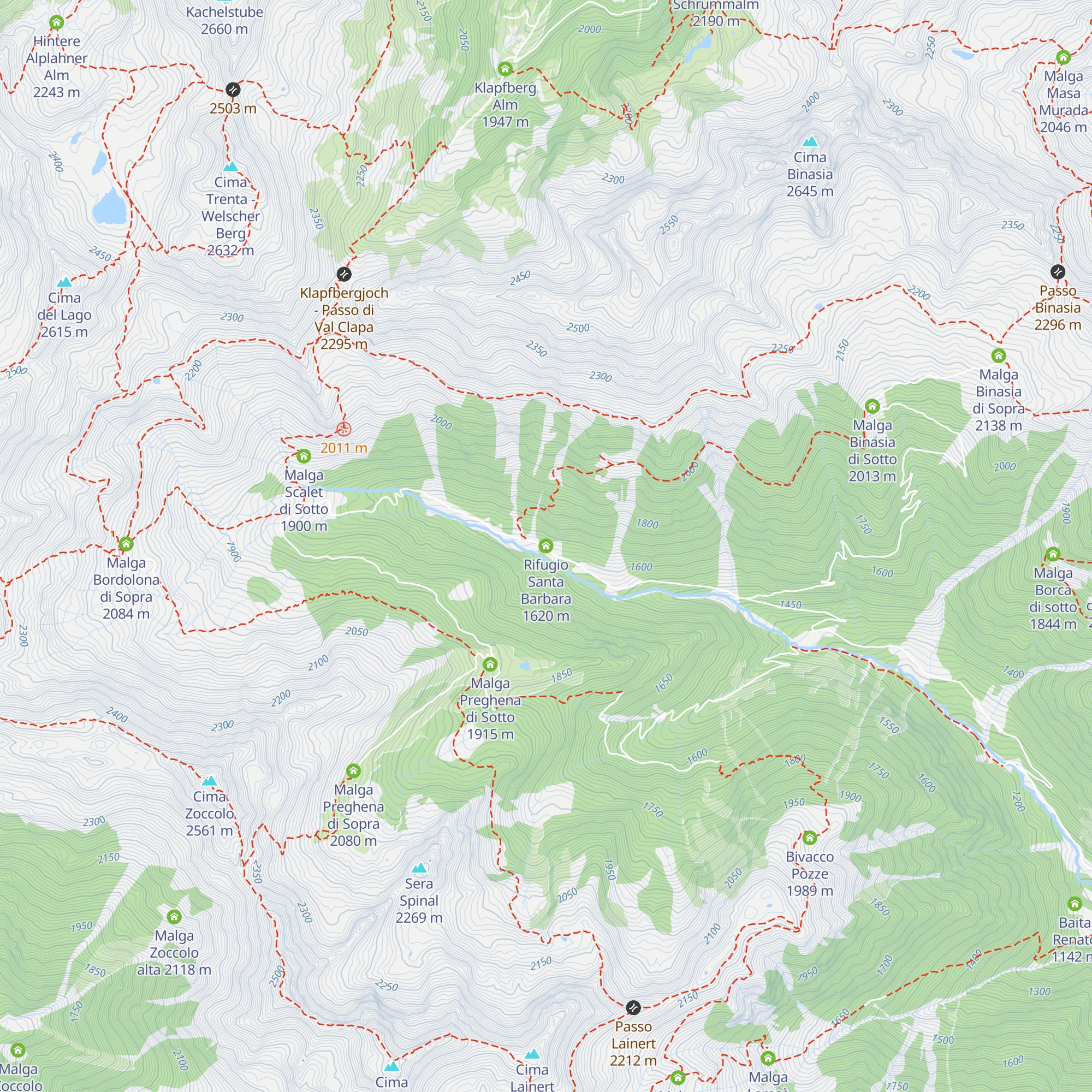 Rifugio Santa Barbara map