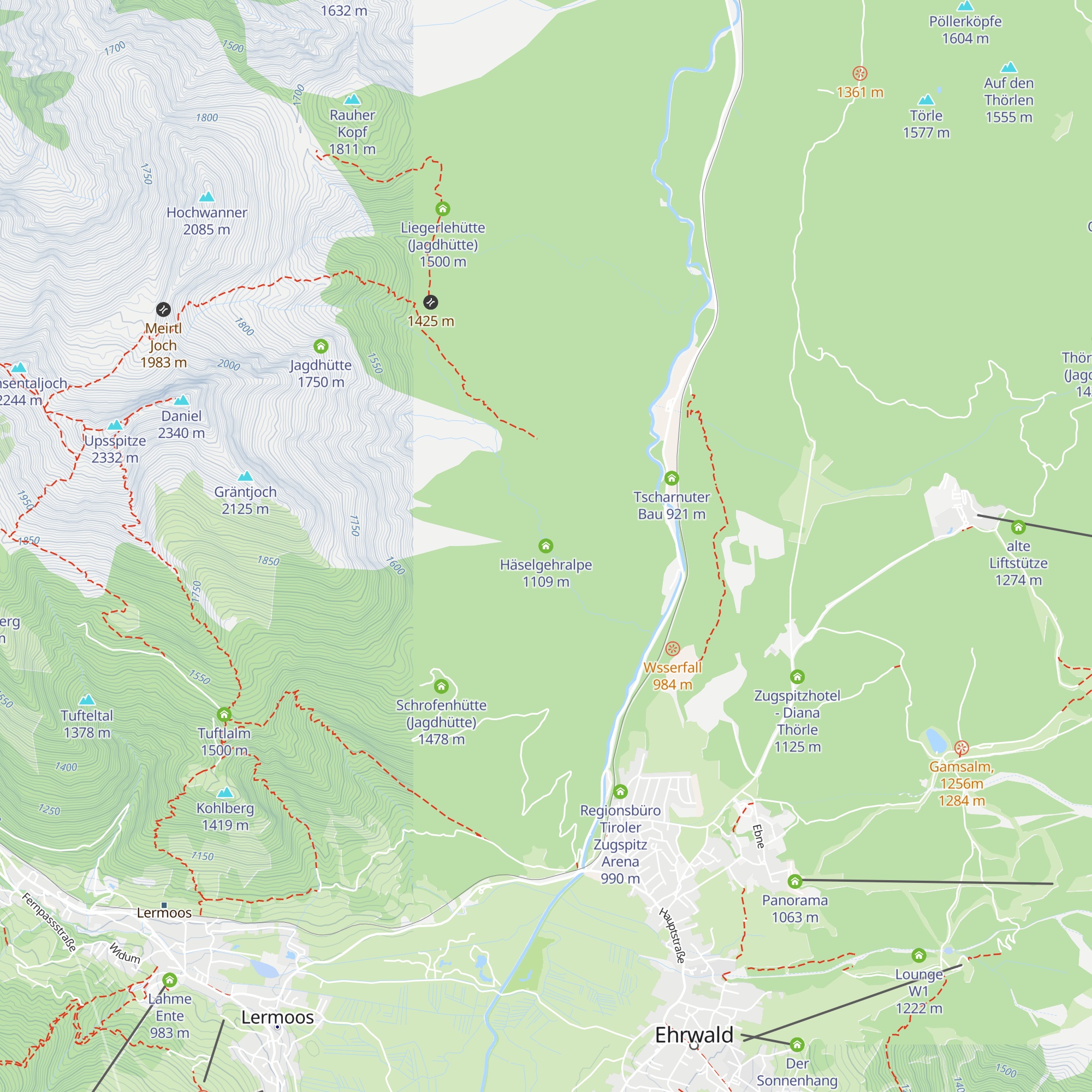 Häselgehralpe map