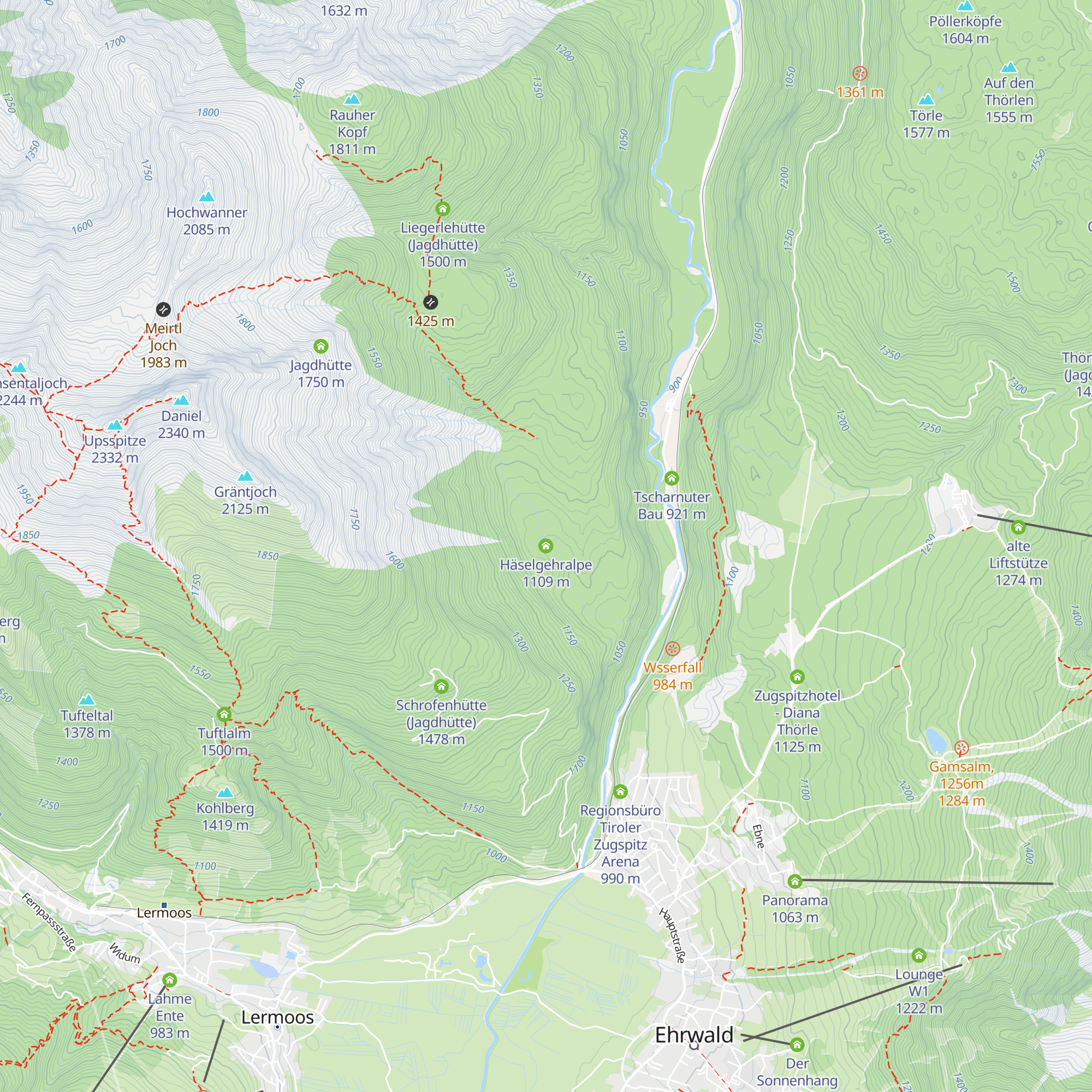 Häselgehralpe map