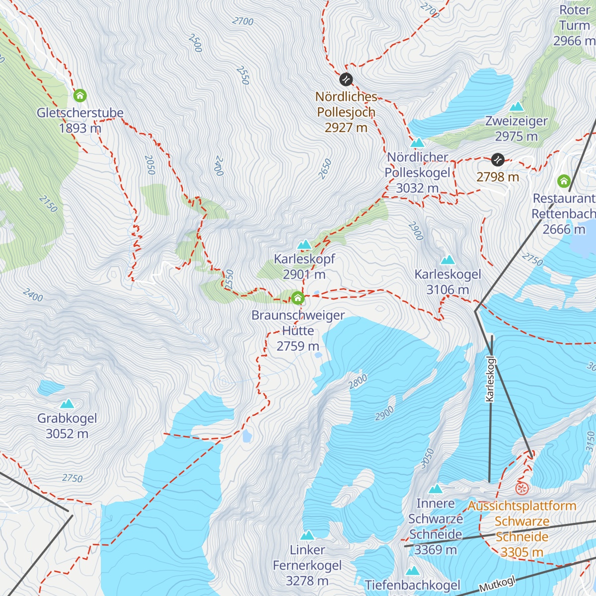 Braunschweiger Hütte map