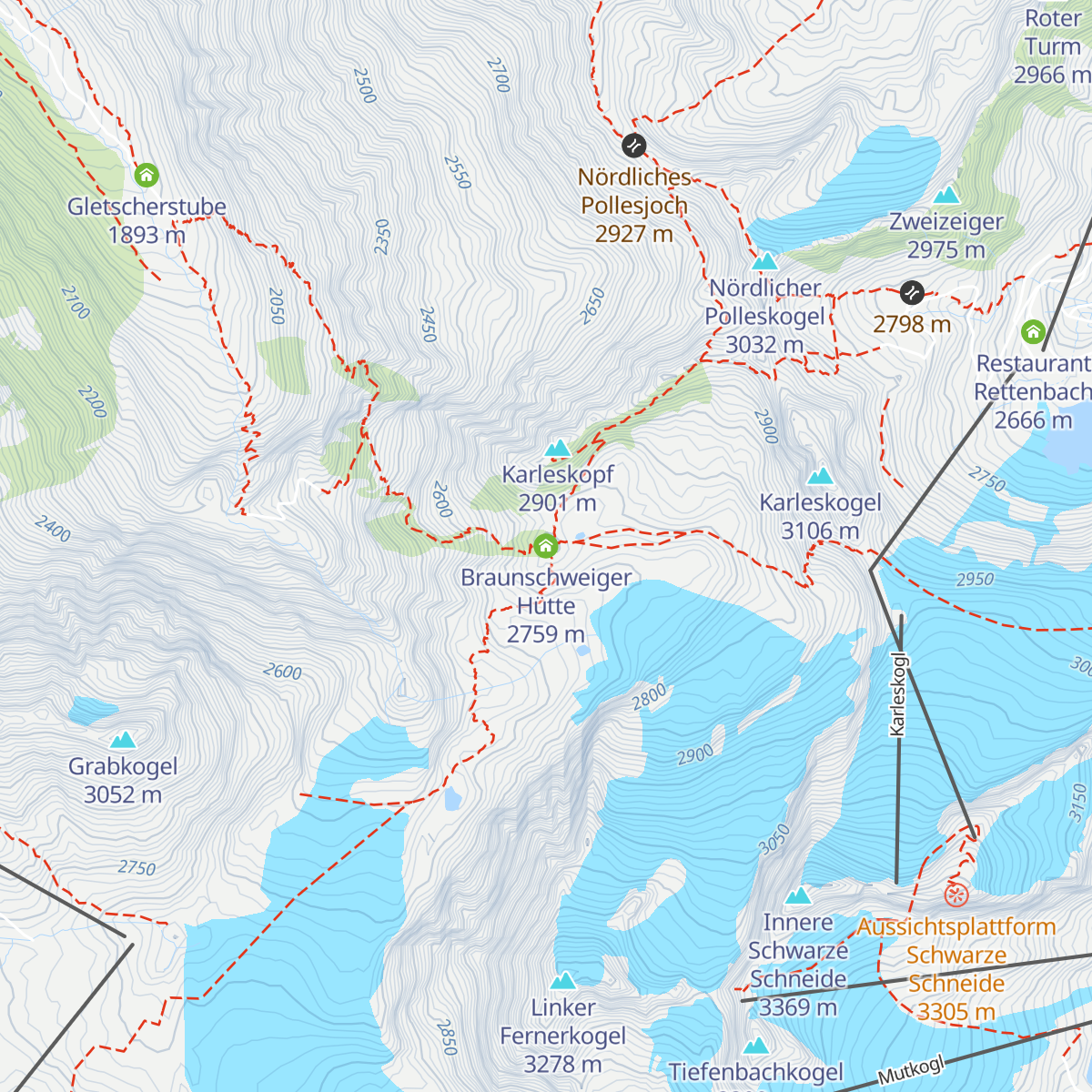 Braunschweiger Hütte map