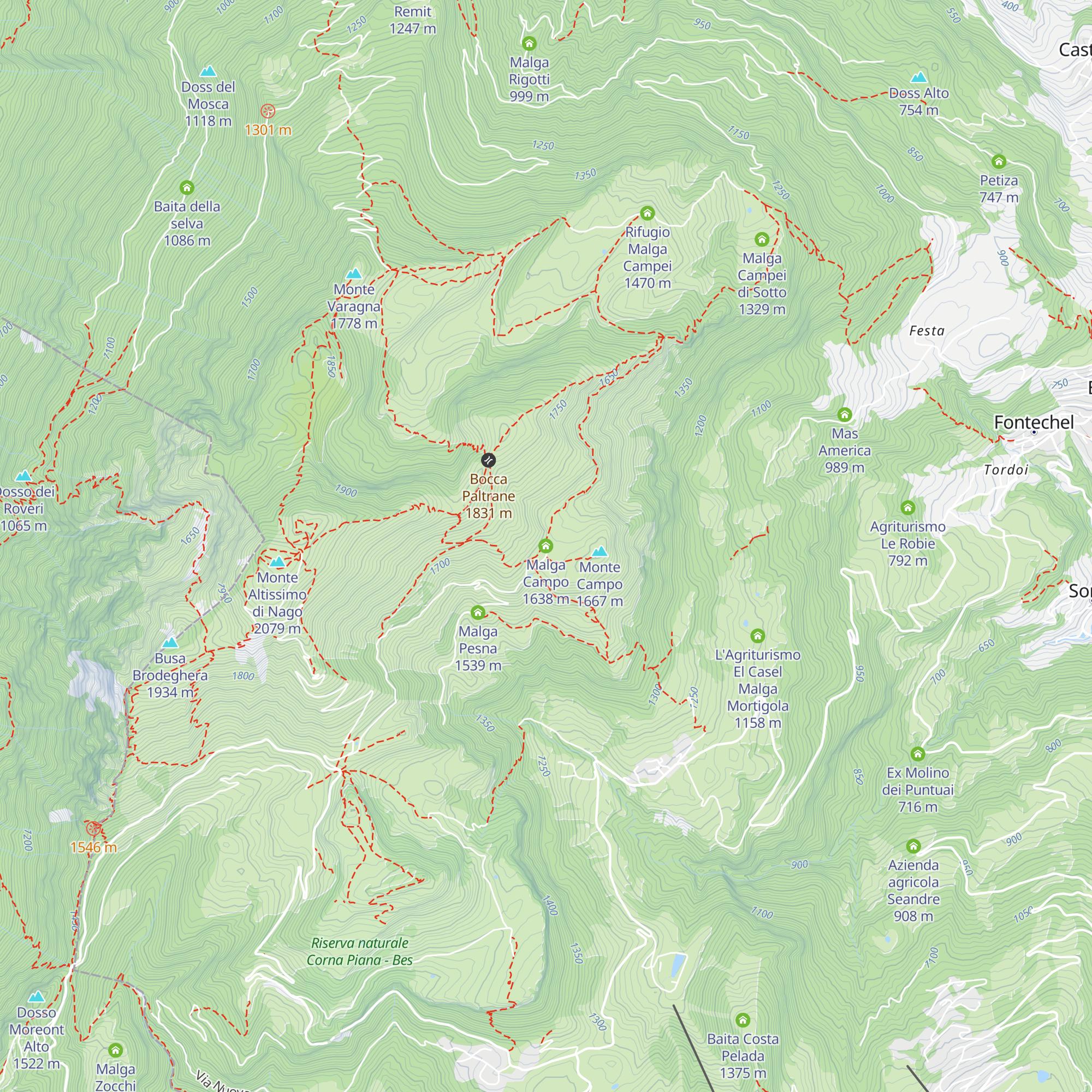 Malga Campo map