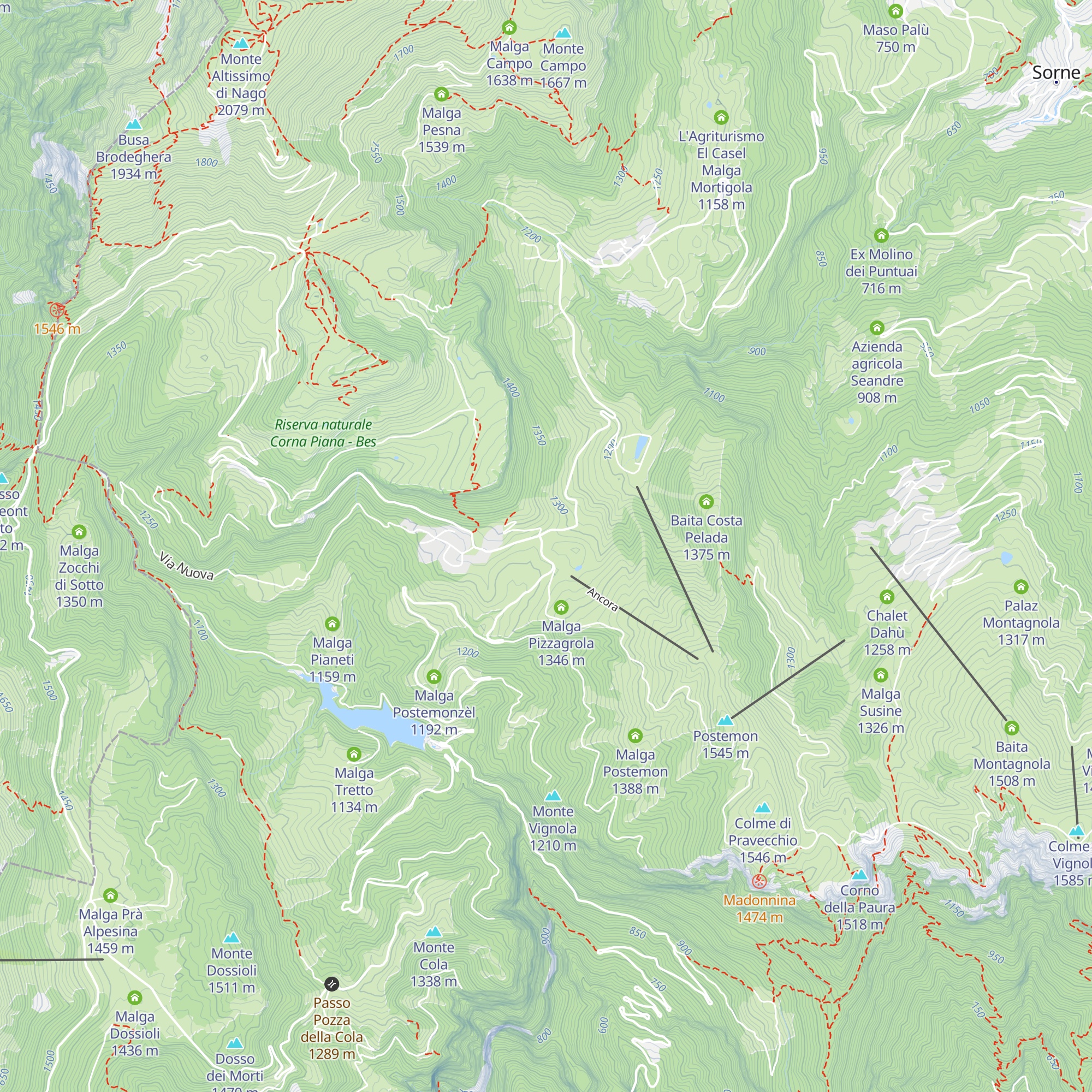 Baita al Trett map