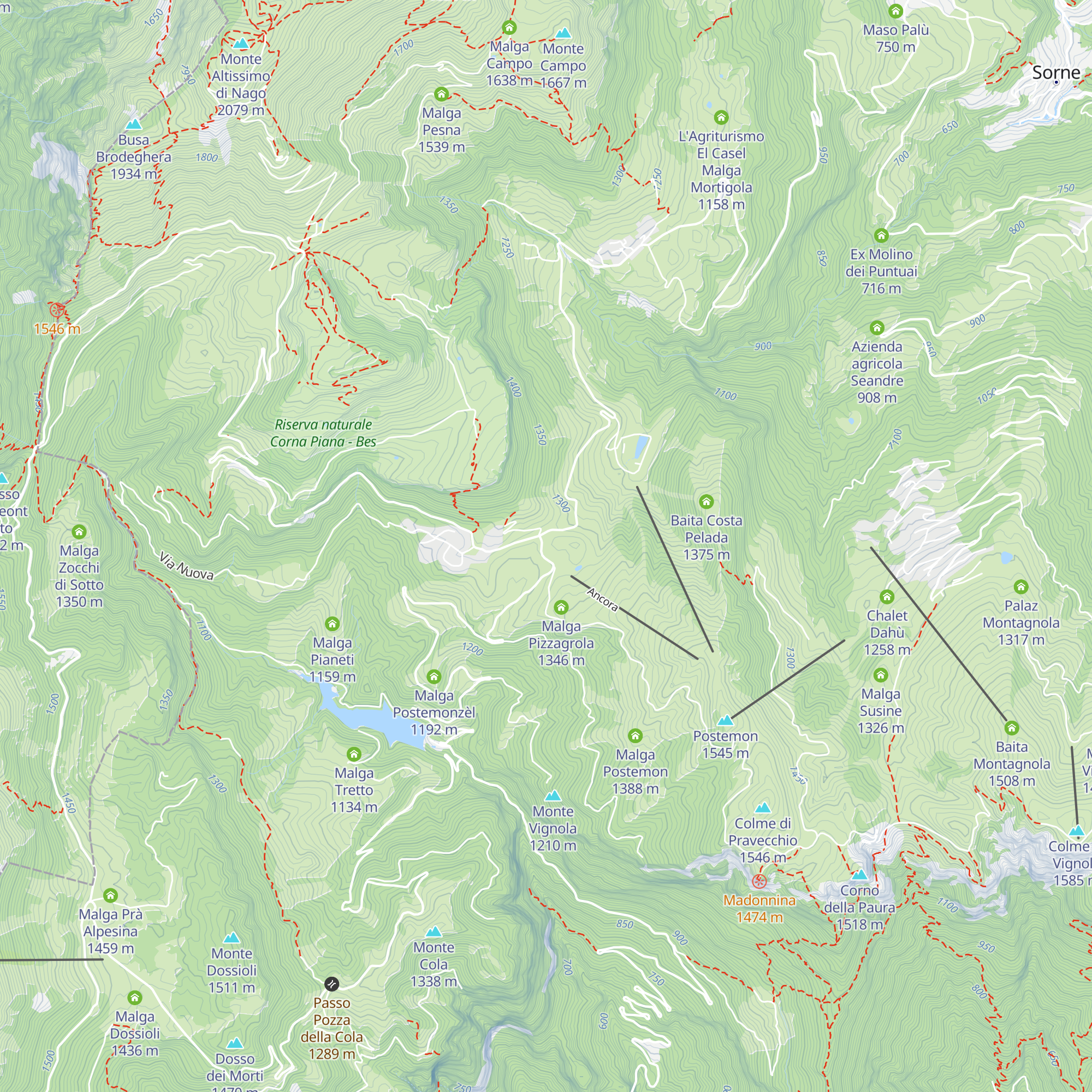 Baita al Trett map