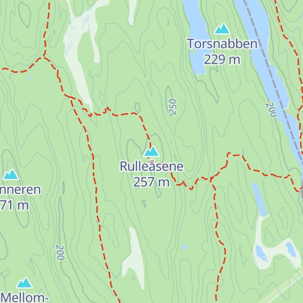 Map of Rulleåsene