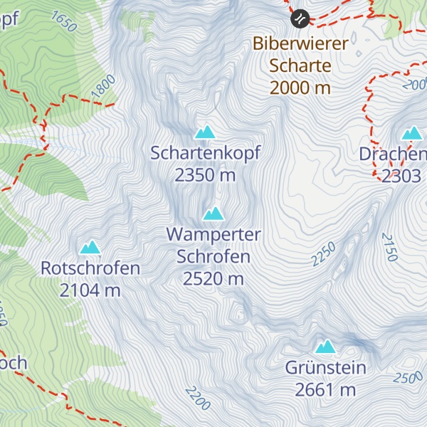 Map of Wamperter Schrofen