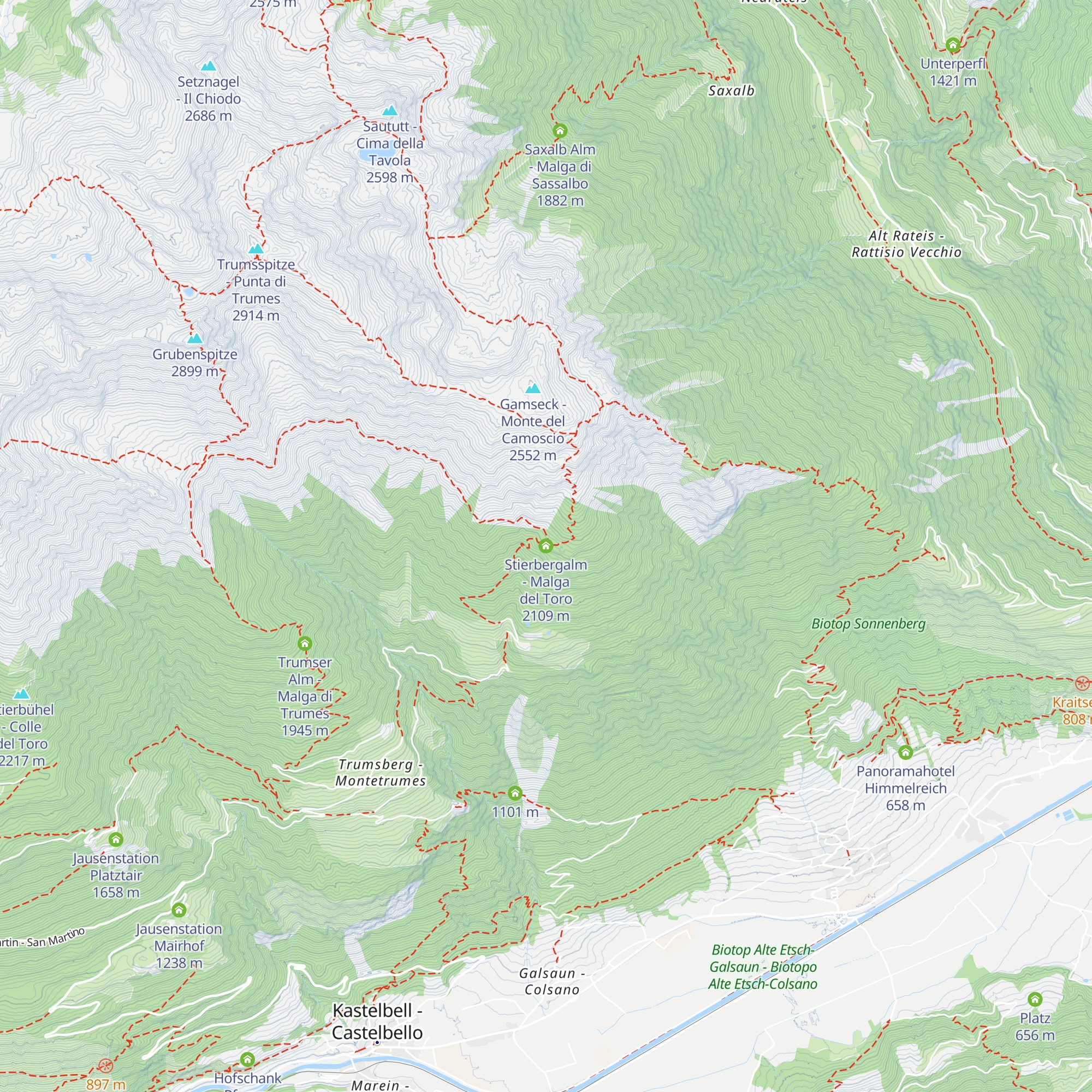 Stierbergalm - Malga del Toro map