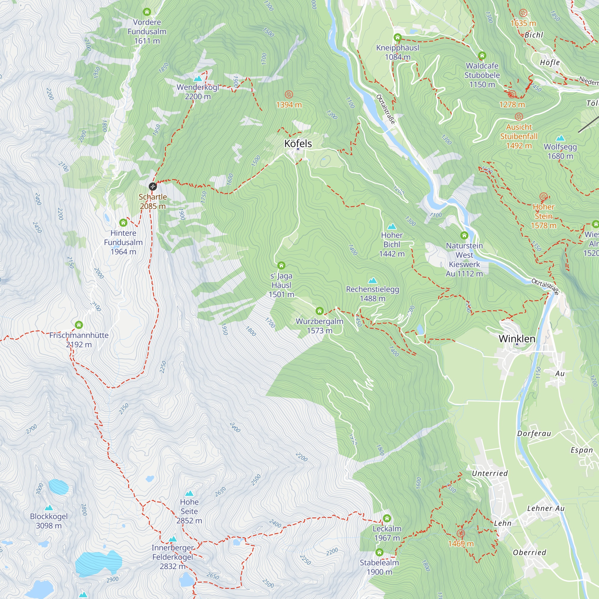 Agnes und Erich's Hütte map