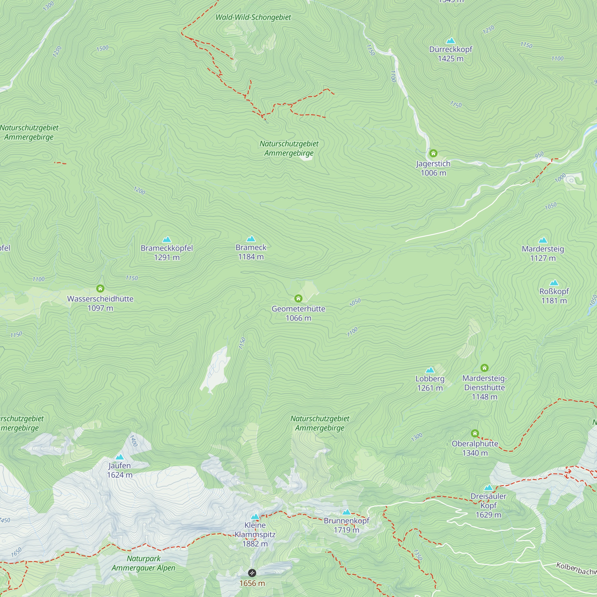 Geometerhütte map