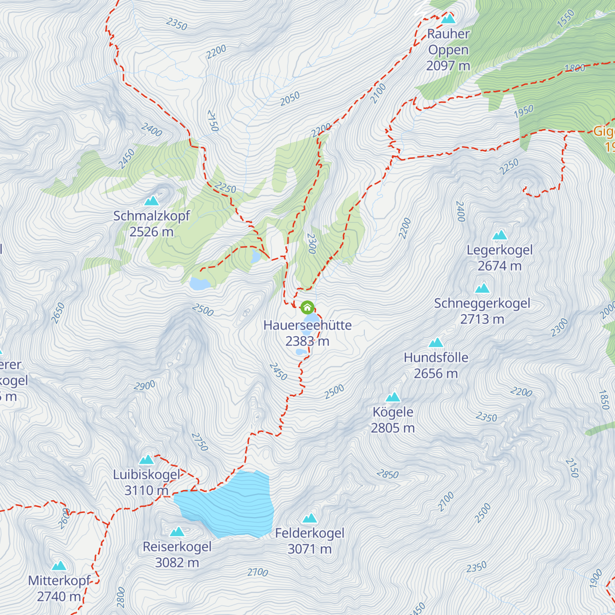 Hauerseehütte map