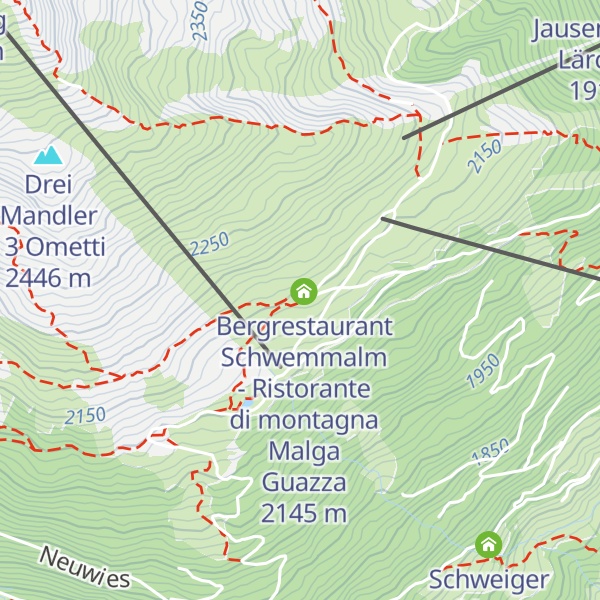Map of Schwemmalm - Malga Guazza