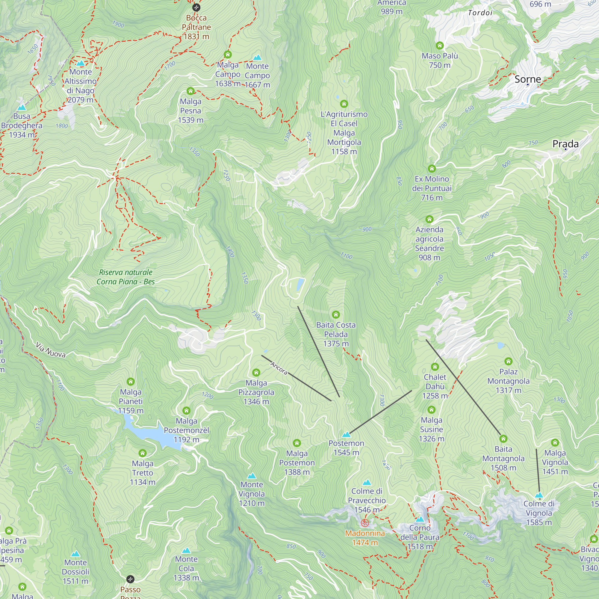 Hotel Bucaneve map