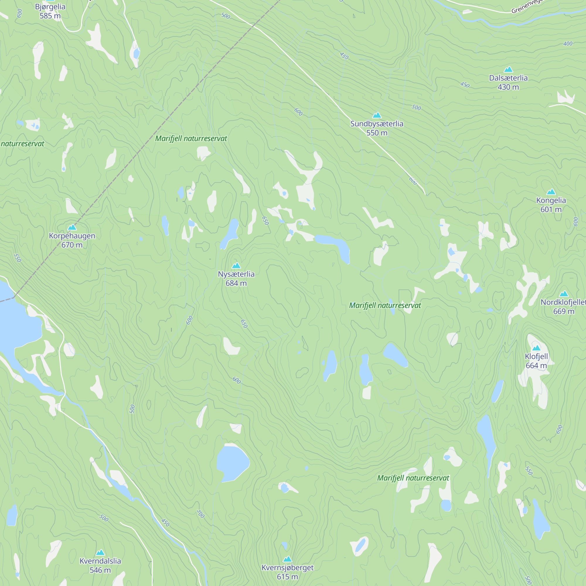 Marifjellhytta map