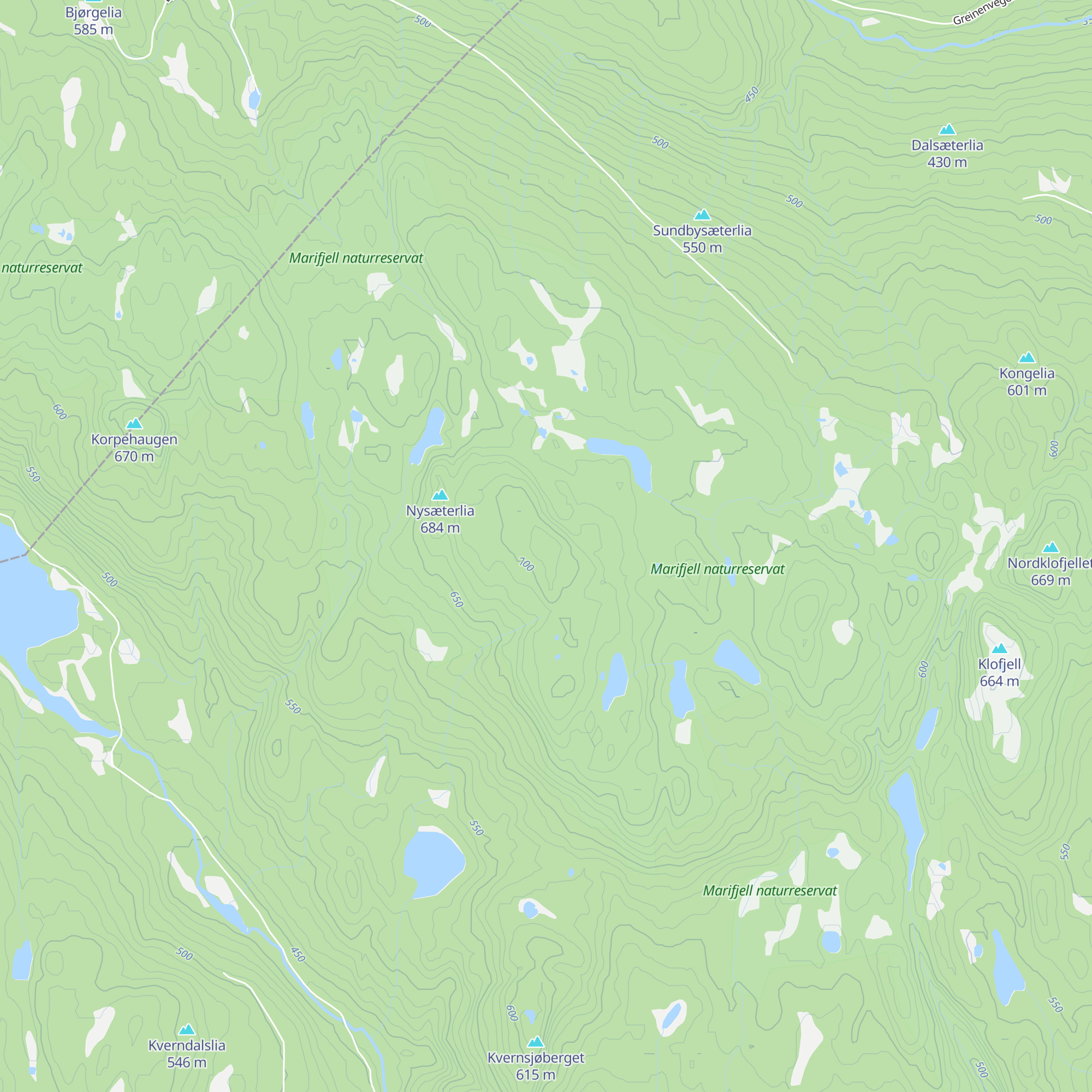 Marifjellhytta map
