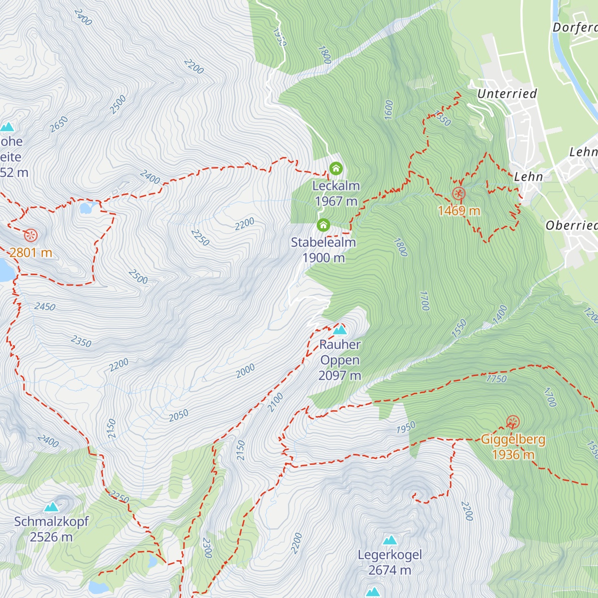 Innerbergalm map